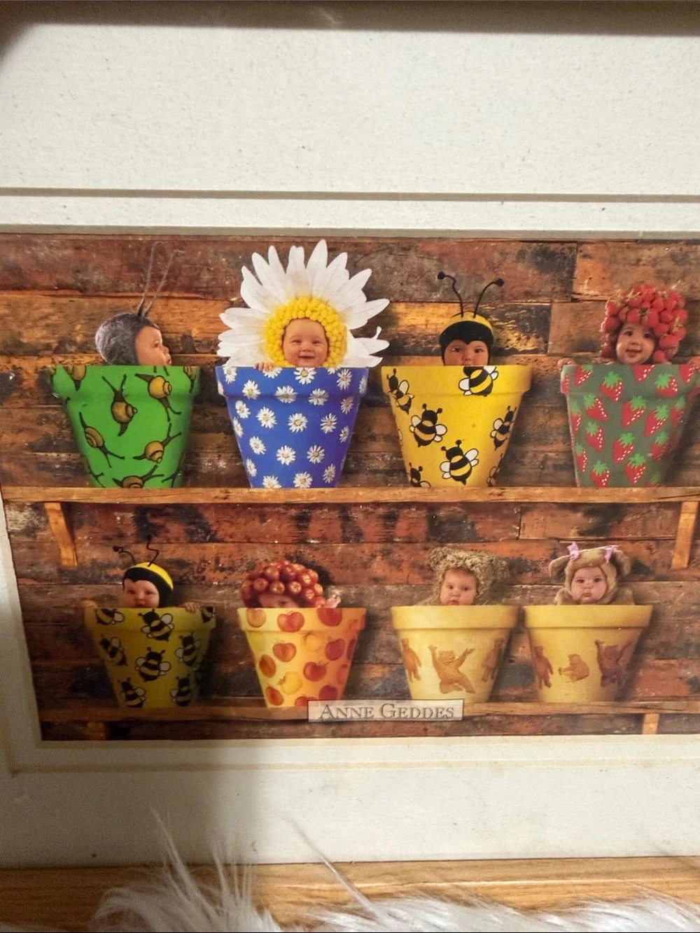 Whimsical Flower Pot Nursery Wall Art Print in Yellow, Blue, Green and Red